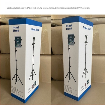 Stativ za tablet na podu od aluminija s podizanjem, kompatibilan s iPad i iPhone serijom