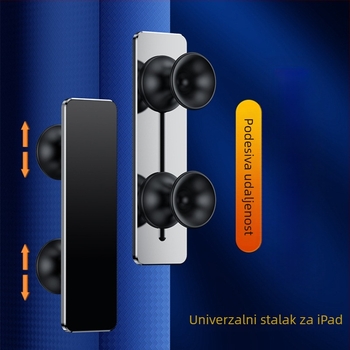 Aluminijski držač za tablet s gripom i stalakom, model B02, bežični, veličina 90×25×23 mm, težina 48,5 g