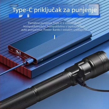 Ponovno punjiva laserska baterijska svjetiljka, 50W, aluminijsko kućište, dugi domet