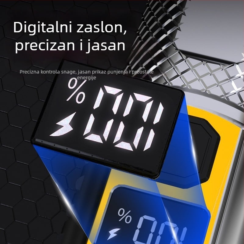 Yao Mountain Tiger LED flashlight s digitalnim zaslonom; 30W snaga; laserska zraka; 1800mAh baterija; optički zum; domet >500 m