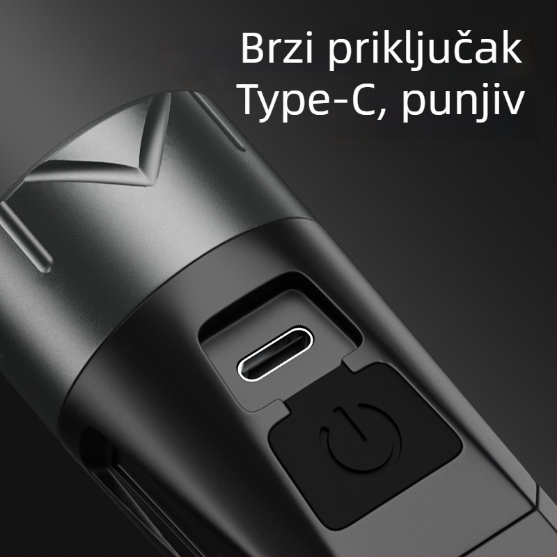 Prijenosna 10W LED svjetiljka s ugrađenom 1500mAh baterijom, magnetsko pričvršćivanje i COB bočno svjetlo, 90° kut