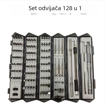 128-in-1 Precizan set odvijača od krom-vanadijevog čelika za popravke mobitela, računala, tableta i elektronike