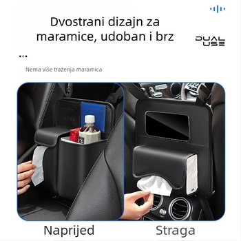 Kožna srednja torba za pohranu u automobilu, vodootporna, prilagodljiva uz mogućnost otiska logotipa, kapacitet 3000 ml