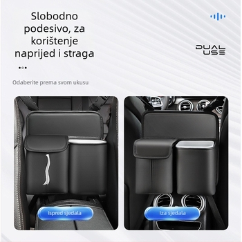 Kožna srednja torba za pohranu u automobilu, vodootporna, prilagodljiva uz mogućnost otiska logotipa, kapacitet 3000 ml