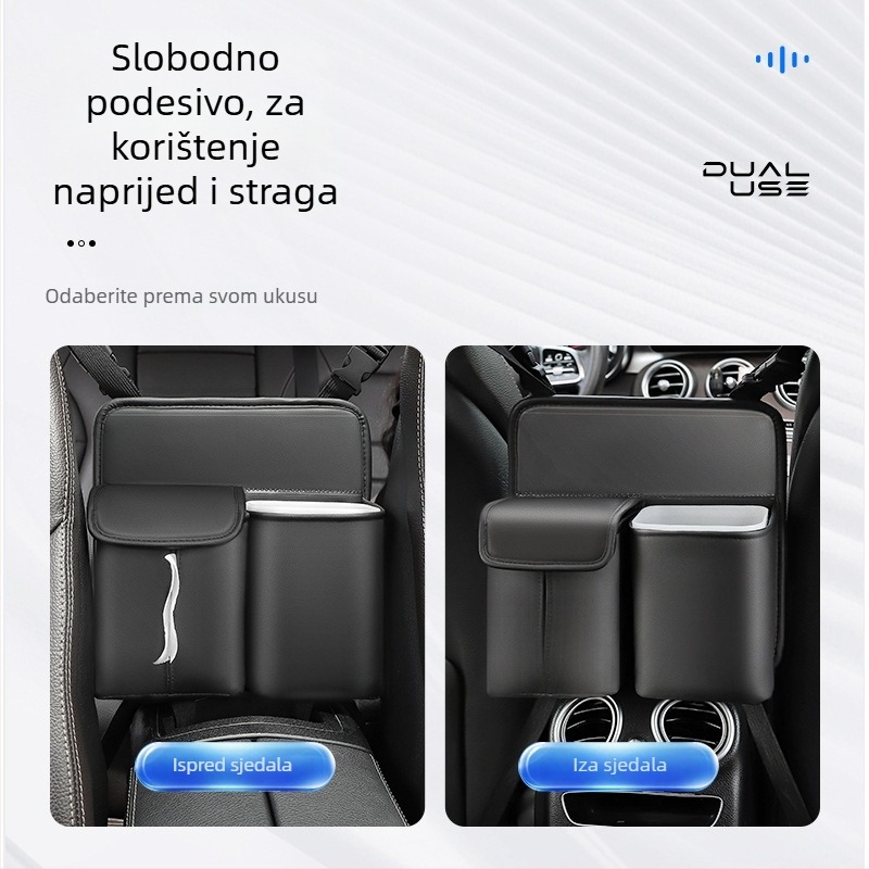 Kožna srednja torba za pohranu u automobilu, vodootporna, prilagodljiva uz mogućnost otiska logotipa, kapacitet 3000 ml