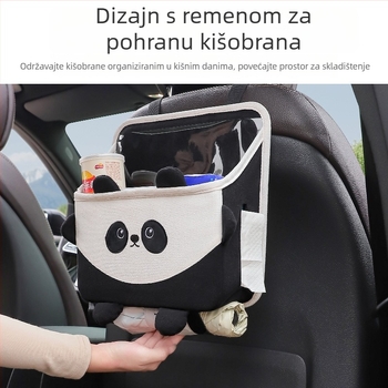 Torba za pohranu iza stražnjeg sjedala automobila - pamuk materijal, višenamjenska pohrana, s ručkom, suho/mokro odvajanje