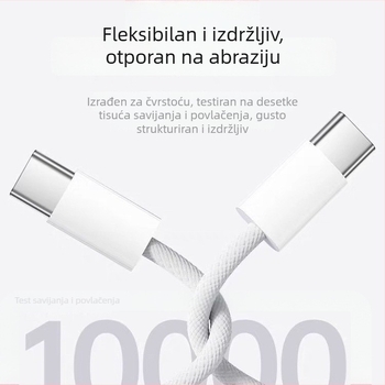 iPhone 15 USB-C kabel za brzo punjenje, 1–2 m, pleteni dizajn, USB-C priključak, 60W