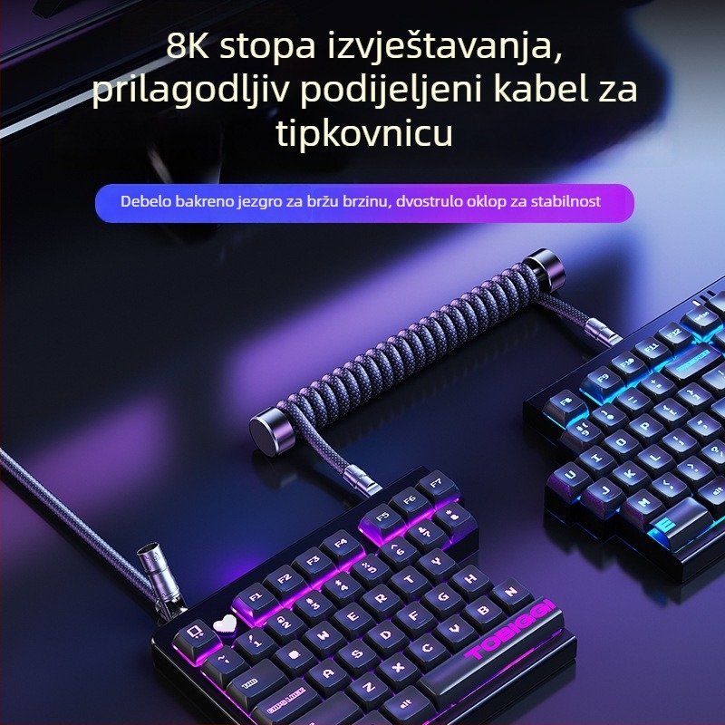 PaiFan 06088 USB 3.0 pleteni avionik kabel za tipkovnicu, podijeljeno 1–2 Type-C priključak, magnetska os, OEM podatkovni kabel