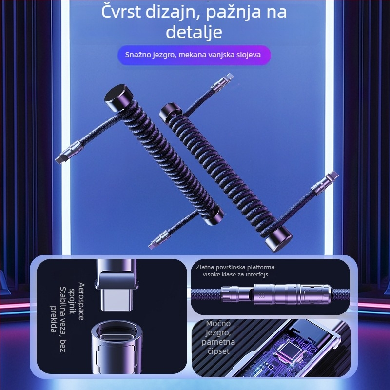 PaiFan 06088 USB 3.0 pleteni avionik kabel za tipkovnicu, podijeljeno 1–2 Type-C priključak, magnetska os, OEM podatkovni kabel