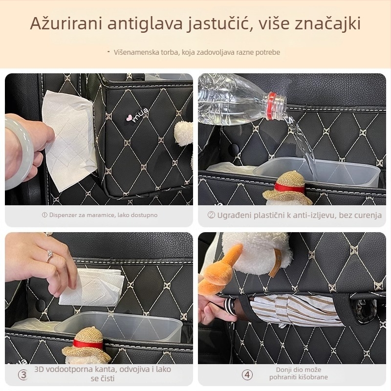 Kožna torba za stražnji dio sjedala automobila – vodootporna, za vješanje