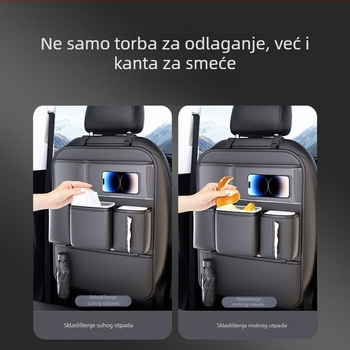 Kožna torbica za pohranu za stražnji dio sjedala automobila, s ručkom, za kačenje, universalna