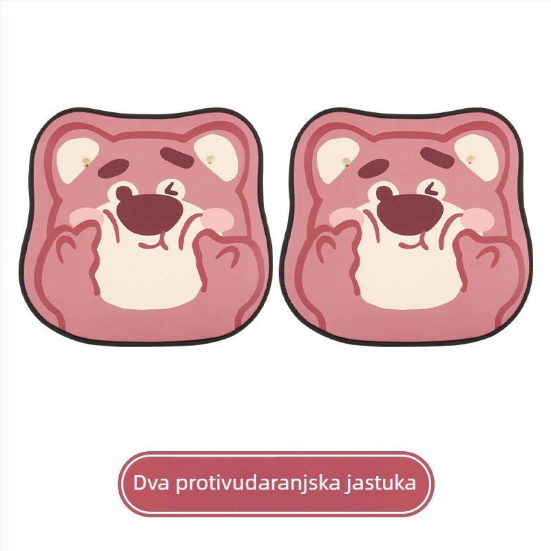 Zaštitna podloga za stražnji dio sjedala automobila, kožna, uzorak jagodom medvjed, ravni stil, Xuan ruyi