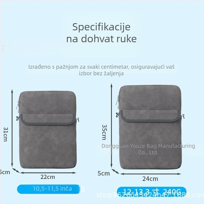 Poliesterska torbica za tablet velike kapacitete s crossbody remenom, unutarnja pregrada, otporna na udarce i vodootporna, za iPad 13 inča, gradski minimalistički stil