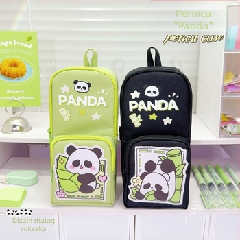 Nova pernica u Ins stilu s motivom panda, velika kapacitet, otporna na mrlje, slatka mliječna boja za učenike osnovne škole