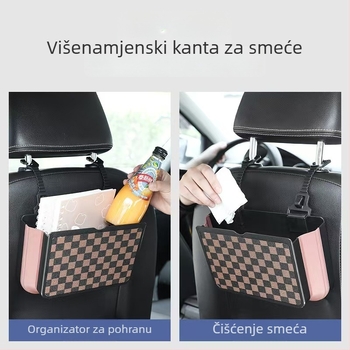 Sklopiva kutija za pohranu iza sjedala automobila, vodootporna PU koža, kapacitet 2L, univerzalni organizator