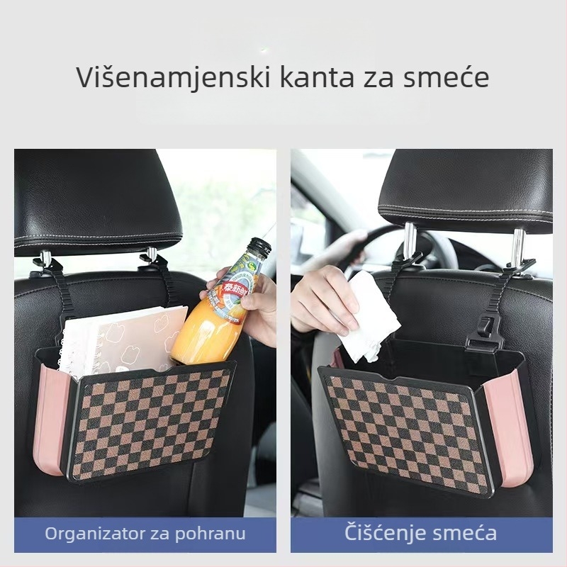 Sklopiva kutija za pohranu iza sjedala automobila, vodootporna PU koža, kapacitet 2L, univerzalni organizator