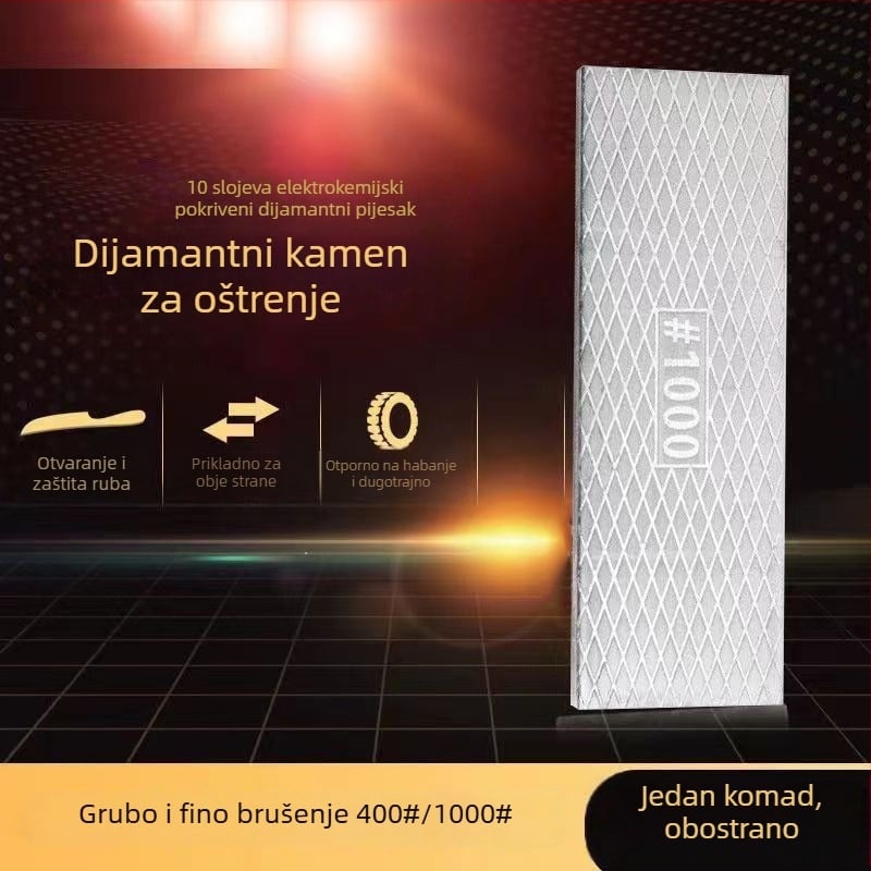 Dvostrano kamen za oštrenje od emeryja, debeli profesionalni razred, mreža 400/1000