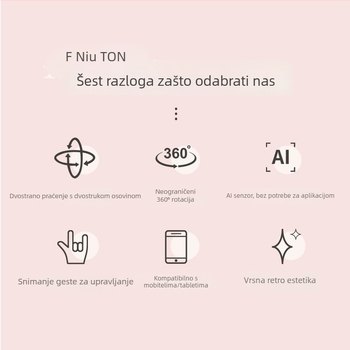 Stabilizator za pametni telefon s dvostrukom osovinom i AI prepoznavanjem lica, 360° panorama, ±15° nagib, klip montaža