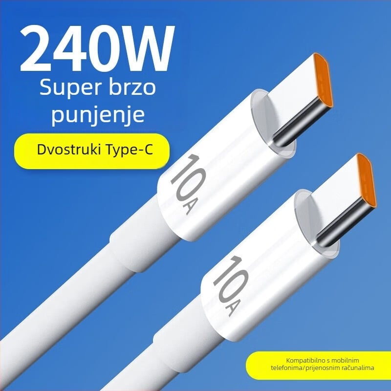 PD240W dvostruki Type-C kabel za brzo punjenje Huawei/Honor telefona iPad tableta