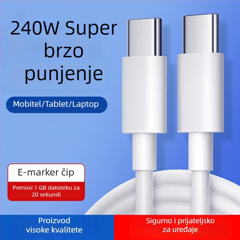 PD240W dvostruki Type-C kabel za brzo punjenje Huawei/Honor telefona iPad tableta