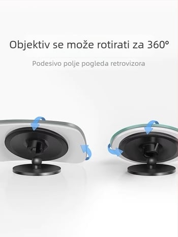 Automobilski unutarnji retrovizor sa širokokutnim zrcalom za mrtve kutove i funkcijom protiv sudara pri vožnji unazad