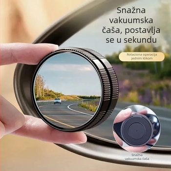 Auto retrovizor s usisivačem, mali kružni ogledal, 360° pomoćno ogledalo za mrtvu zonu, kristalno jasno i vodootporno