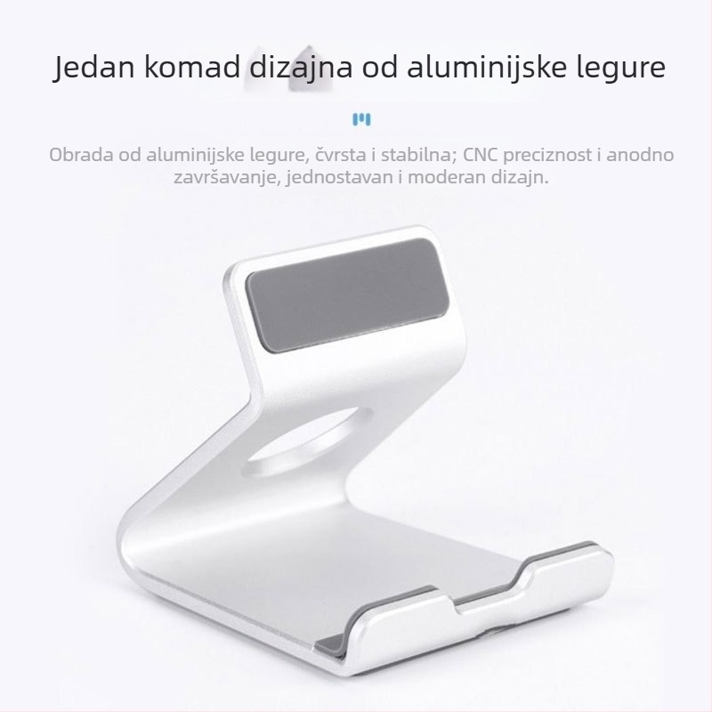 Stalak za stolni telefon i tablet, monolitna aluminijska legura, izdržljiv, prijenosan, otporan na padove
