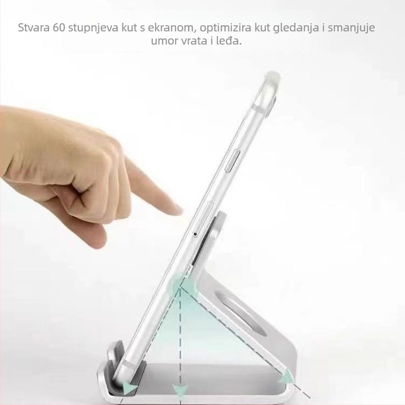 Stalak za stolni telefon i tablet, monolitna aluminijska legura, izdržljiv, prijenosan, otporan na padove