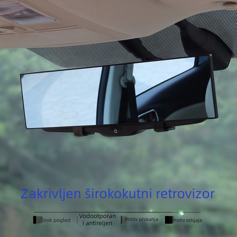 Unique retrovizor za automobil s unutarnjim ogledalom za mrtve kutove, zakrivljeno ravno ogledalo, anti odsjaj, širok kut pogleda