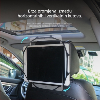 Držač tableta za auto s podrškom stražnjeg naslona i držačem za telefon, montiran na naslon za glavu