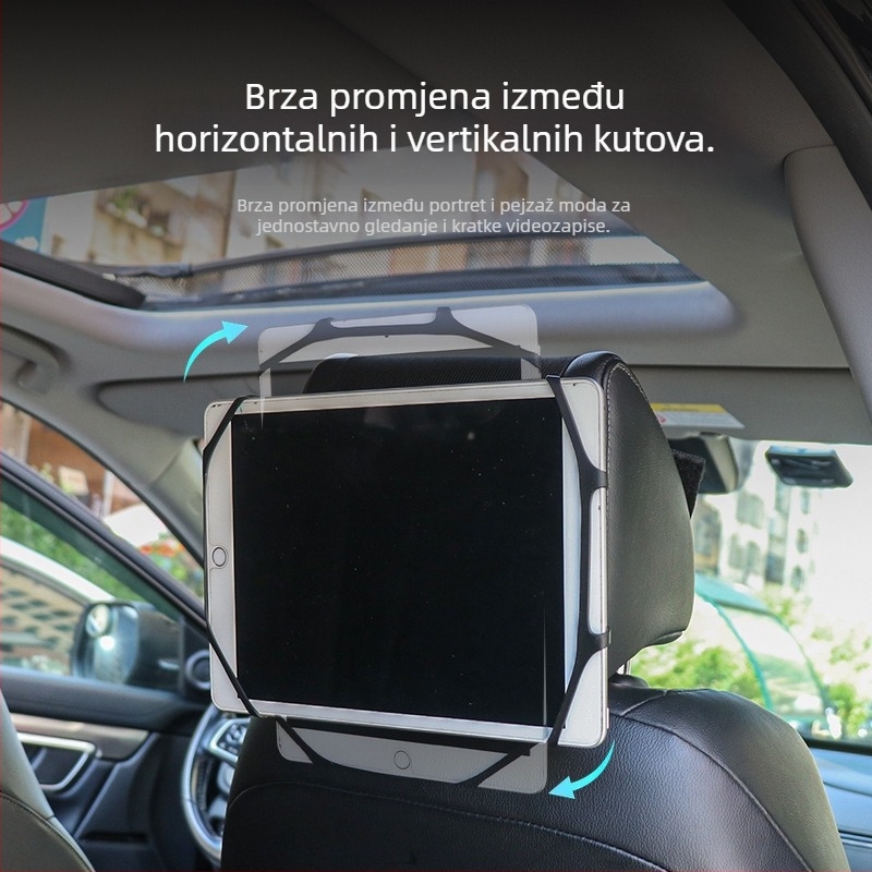 Držač tableta za auto s podrškom stražnjeg naslona i držačem za telefon, montiran na naslon za glavu