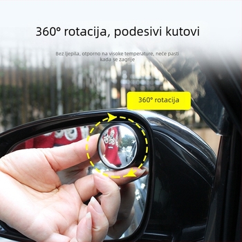 TYPER Automobilski pomoćni retrovizor – krušno staklo, 360° okret, kompatibilan s General, materijal: staklo visoke definicije s ABS okvirom; licencirana privatna oznaka: Da