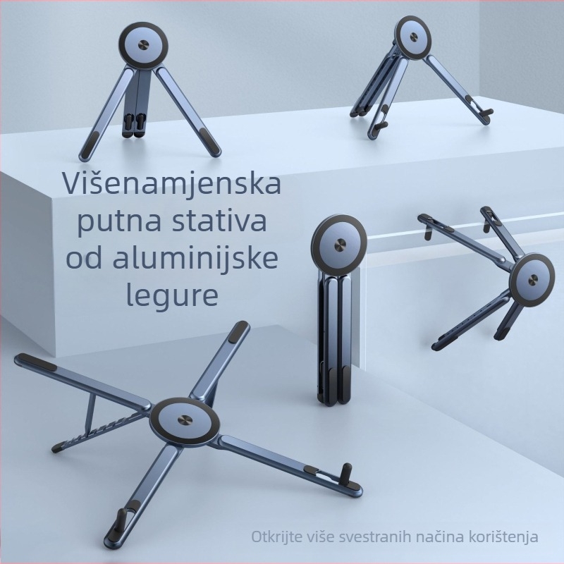 Putni stalak za mobilni telefon, prijenosno računalo i tablet — aluminijska legura, univerzalno, 150 g