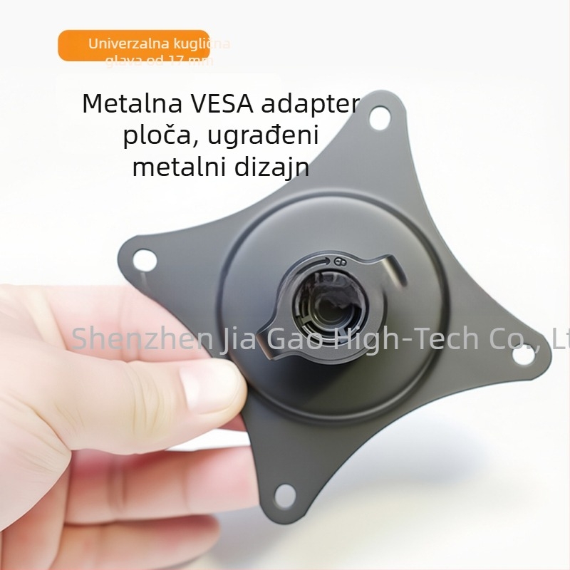 Držač za monitore s VESA adapter pločom, kuglasta glava, universalna kompatibilnost, komplet vijaka za montažu uključen