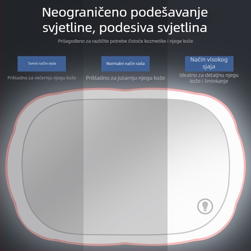 Automobilski vizir s LED ogledalom za šminku — dodirna kontrola, suvozačko ogledalo (yeleno Road)