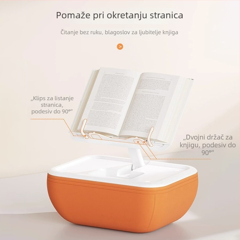 U1 Stol za čitanje na stolu s držačem za tablet, podizno-sklopivi, ABS+PC, EPS čestice, elastična tkanina i silikon, 1246 g