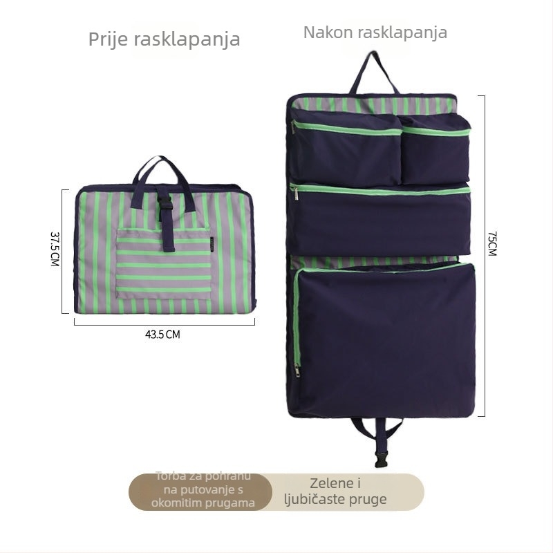 Torba za putovanje velike kapacitete, 7-u-1 organizator za kozmetiku i higijenske potrepštine, sklopiva