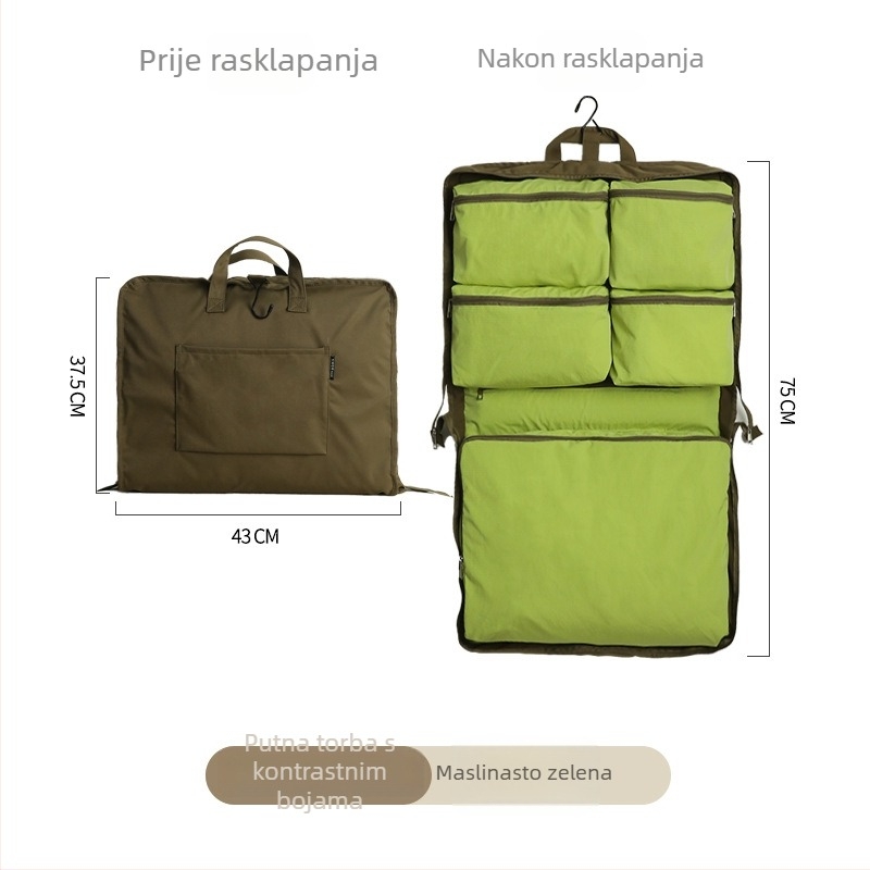 Torba za putovanje velike kapacitete, 7-u-1 organizator za kozmetiku i higijenske potrepštine, sklopiva