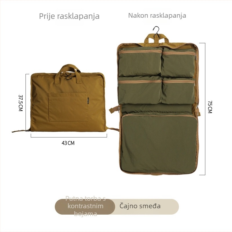 Torba za putovanje velike kapacitete, 7-u-1 organizator za kozmetiku i higijenske potrepštine, sklopiva