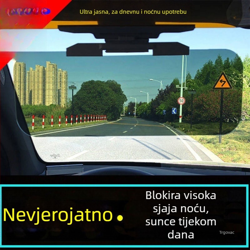 Automobilski ogledalo protiv zasljepljivanja – dnevno/noćno korištenje, universalno, ljepilo