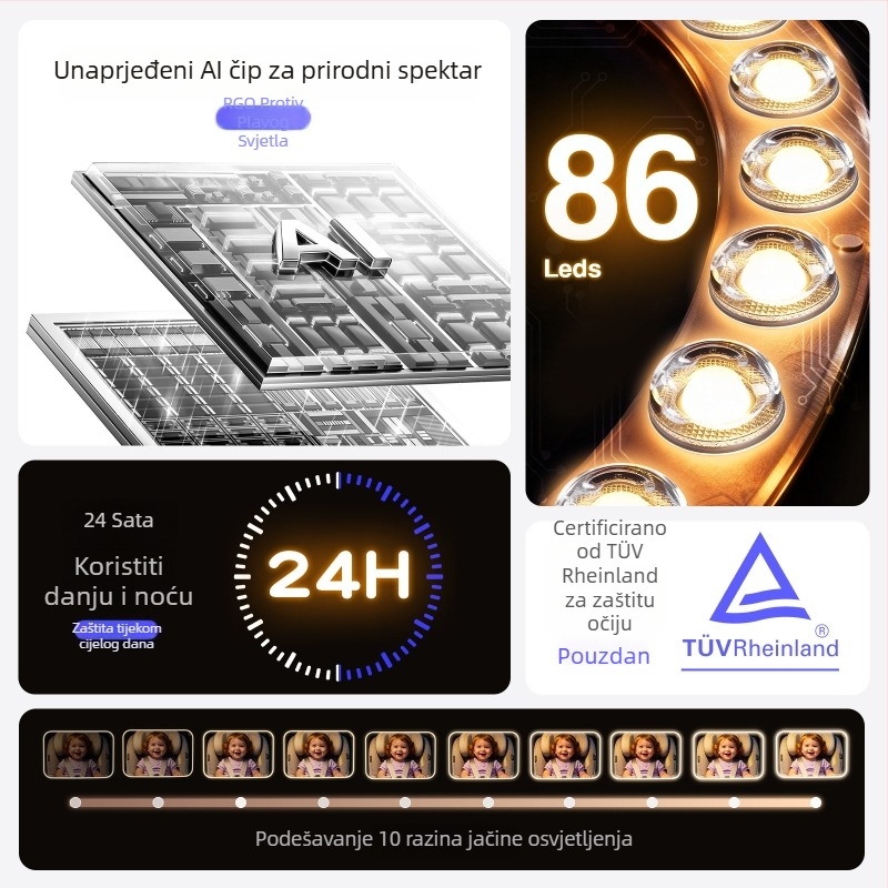 LED osvijetljeni dječji retrovizor za automobilsku sjedalicu — retrovizor s 9 razina podešavanja svjetline; Marka: Other; Glavno područje prodaje: Other; Privatna marka: Ne