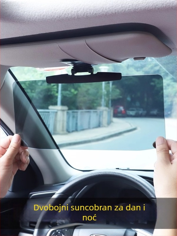 HD kozmetičko ogledalo za automobil – unutarnji vizir protiv blještavila s zaštitom od daljinskih svjetala (montaža ljepilom, universalno, minimalistički stil)