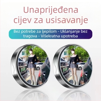 Zrcalo za vožnju unatrag sa usisnom čašicom, kružno, staklo visoke prozirnosti, široki kut, pomoćno zrcalo za mrtvi kut