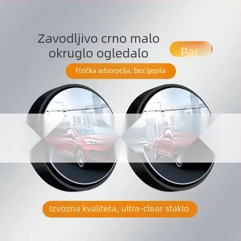 Zrcalo za vožnju unatrag sa usisnom čašicom, kružno, staklo visoke prozirnosti, široki kut, pomoćno zrcalo za mrtvi kut