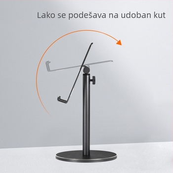 Stojeći stalak za telefone i tablete, podesiv, univerzalna kompatibilnost, aluminijska legura sa silikonskom podlogom, model GL083-Q
