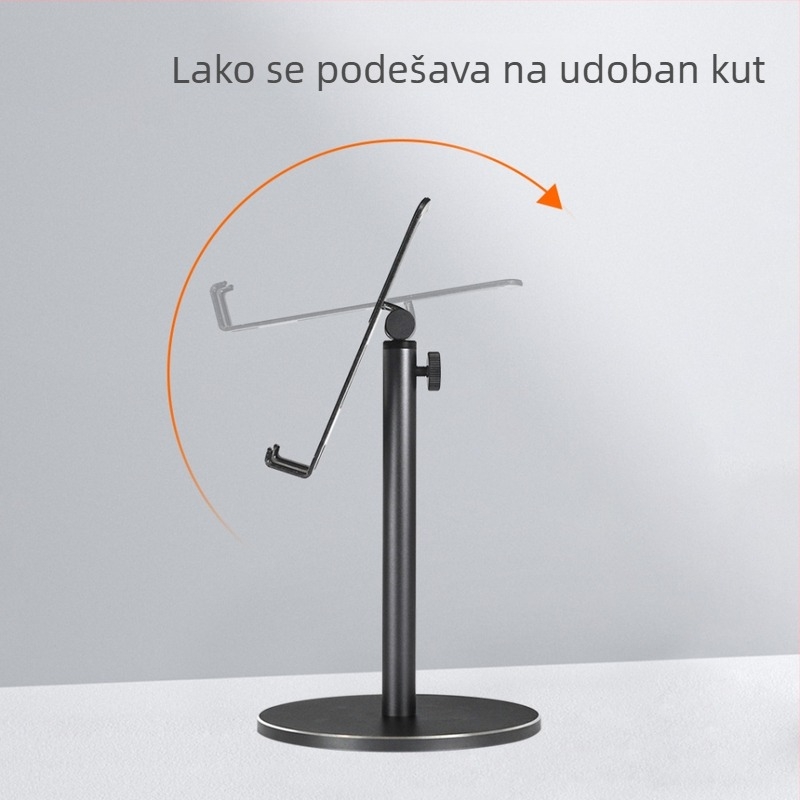 Stojeći stalak za telefone i tablete, podesiv, univerzalna kompatibilnost, aluminijska legura sa silikonskom podlogom, model GL083-Q