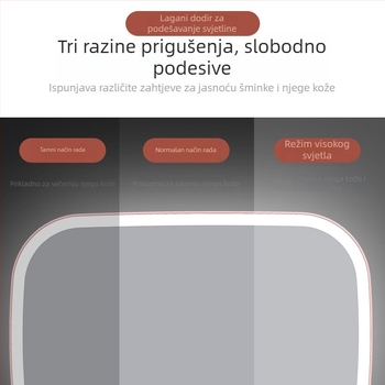 LED ogledalo za šminkanje u automobilu sa svjetlom, osjetljivi dodir, snap-on ugradnja, univerzalna kompatibilnost, materijal ABS + HD staklo