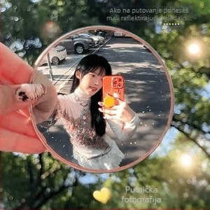 Mini reflektor za putovanje – okruglo izdignuto ogledalo, širok ugao gledanja, visoka razlučivost, za solo putovanja i fotografiju