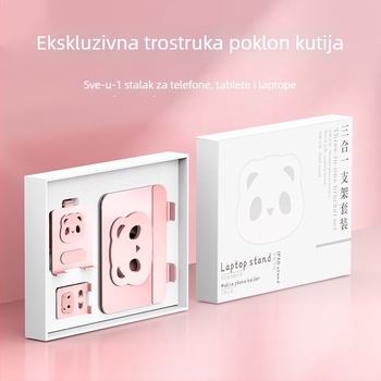 Trojedini rotirajući potpuno metalni stalak za laptop, tablet i telefon – karbon čelik • Model L203 • Univerzalna kompatibilnost • 3,3 kg