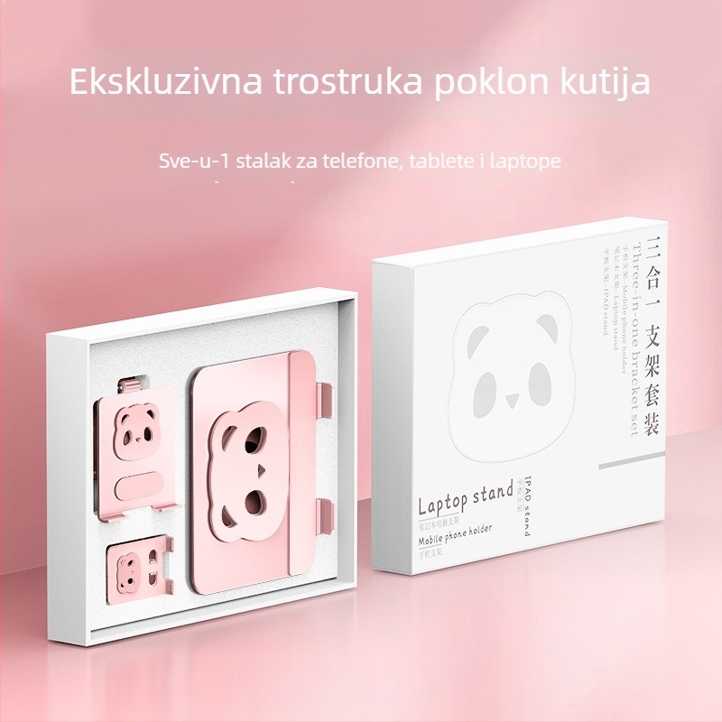 Trojedini rotirajući potpuno metalni stalak za laptop, tablet i telefon – karbon čelik • Model L203 • Univerzalna kompatibilnost • 3,3 kg